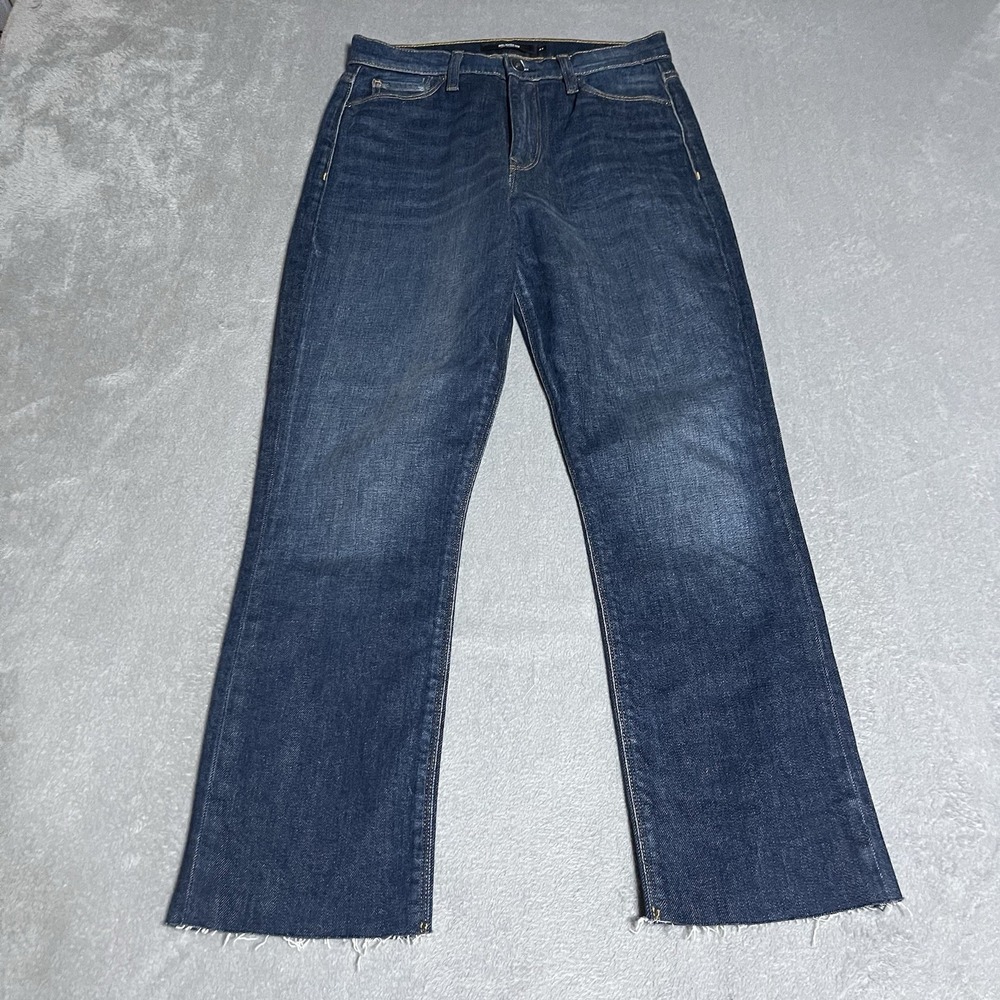 Hudson Jeans Womens 27 Dark Wash Holly High Rise‎ Cropped Raw Hem Straight